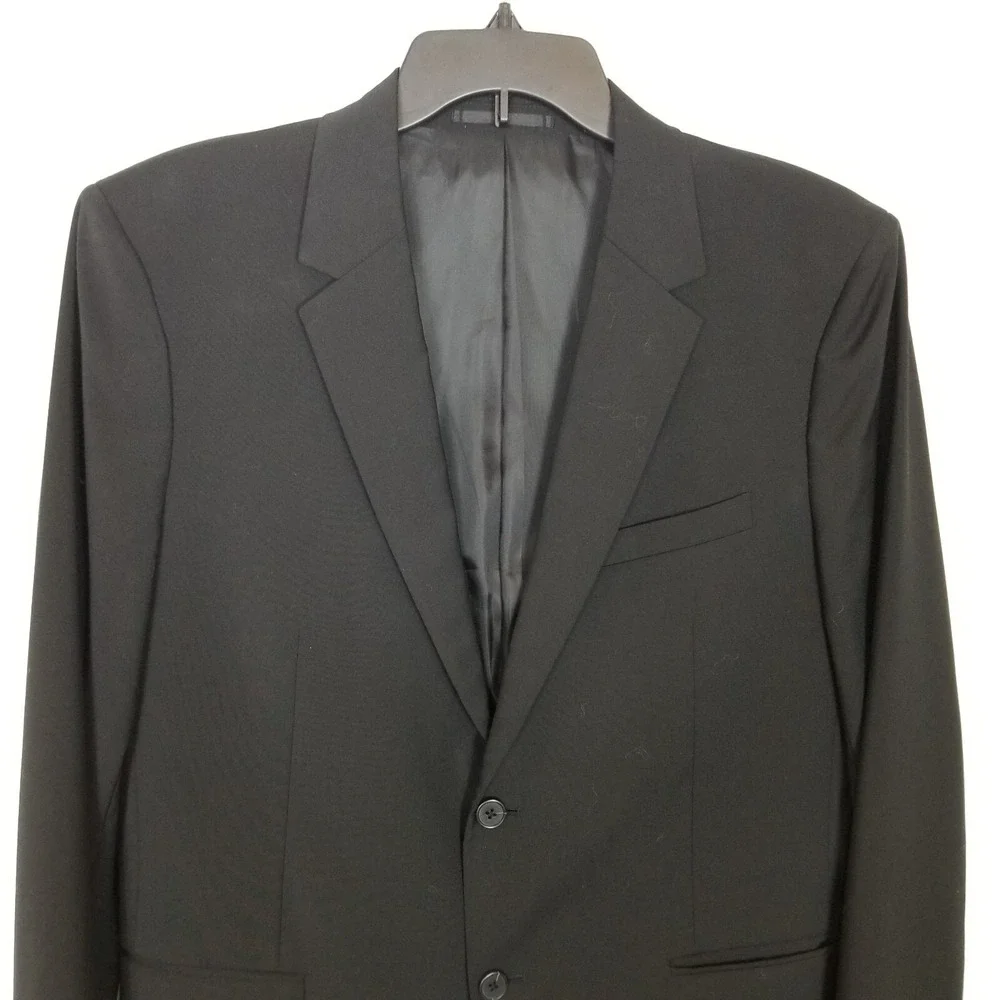Theory Men Wool Blend Blazer Jacket Sz 42 R Black Button‎ Up Preppy Office